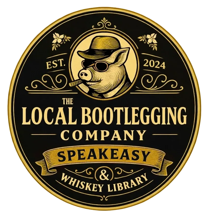 Pig logo for speakeasy and whiskey library.