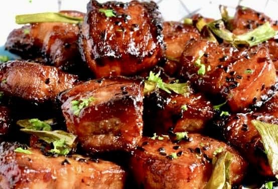 A close up of some food on a plate