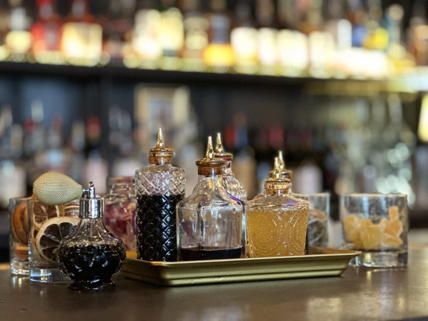 A tray with some jars on top of it