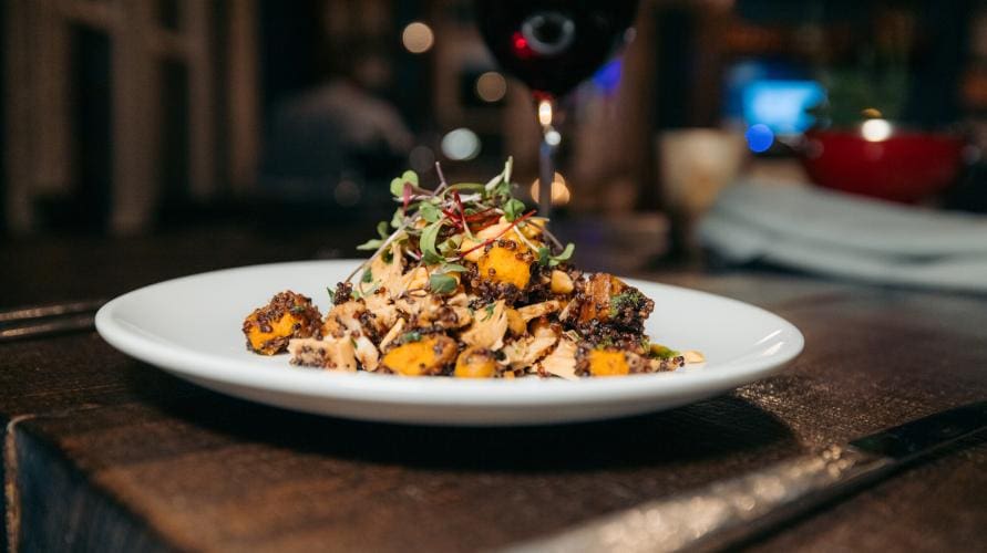 A plate of food on top of a table.